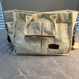 Cream Corduroy Tote Bag